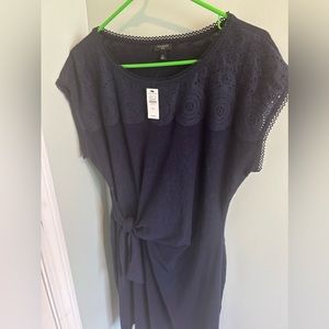 Talbots navy faux wrap dress—new!
